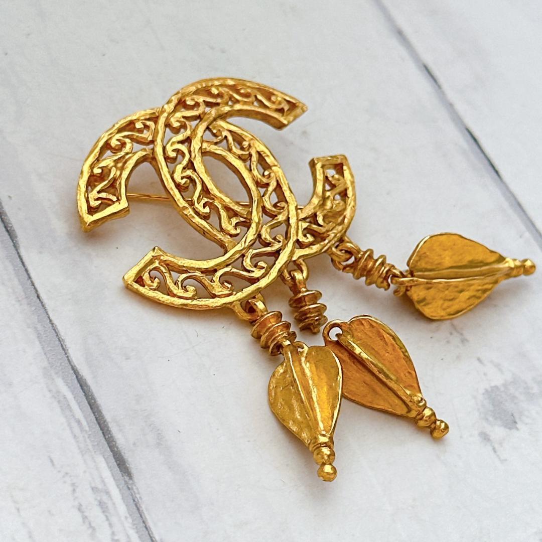 CHANEL シャネル ココマーク ヴィンテージ ブローチ 刻印95A フリンジ