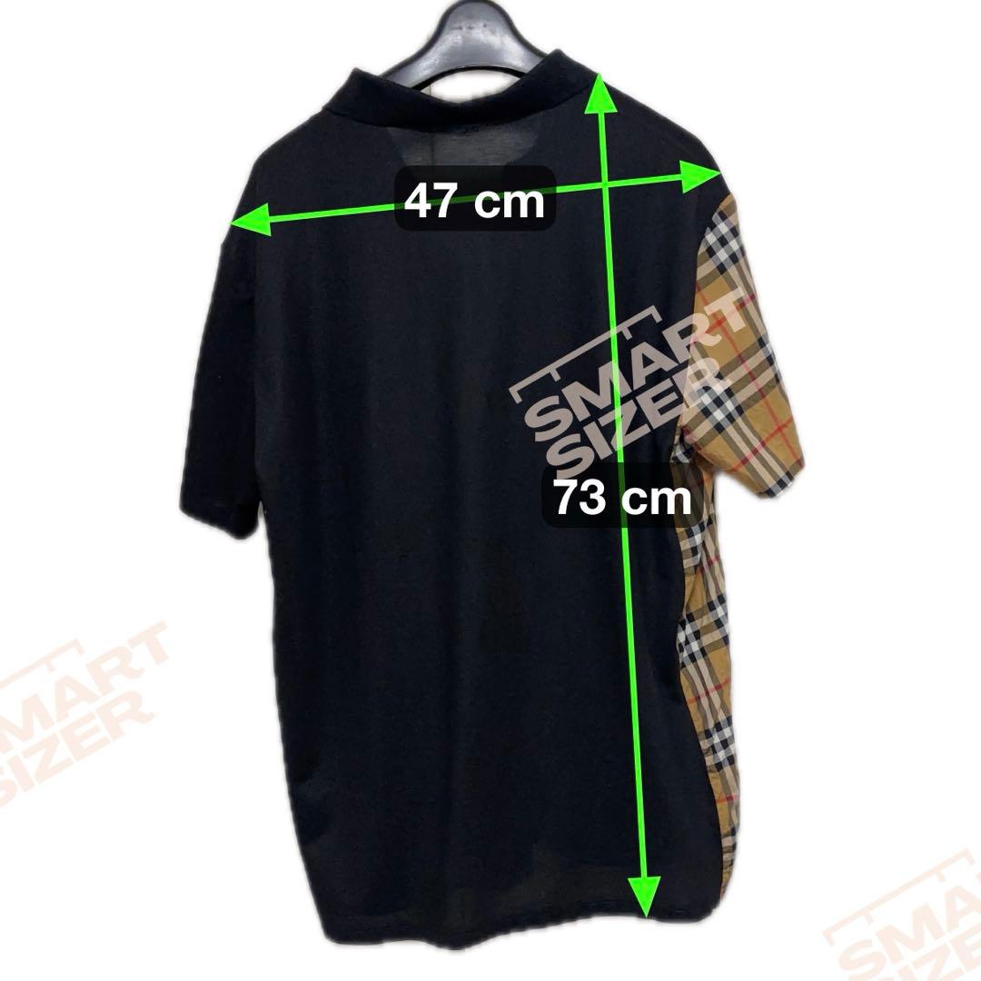 m-kun.19 BURBERRY ブラック チェック切替 ポロシャツ 正規品