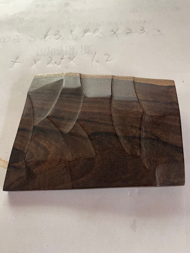 櫻妓　黒柿木製　デザインブローチ　漆塗り指輪＆イヤリングセット