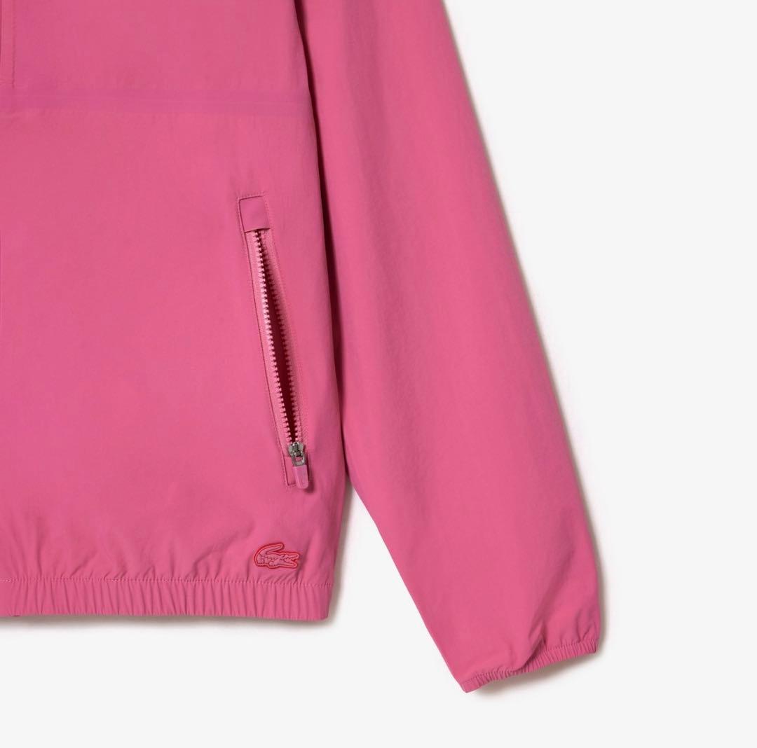 LACOSTE ピンク ウィンドブレーカー フード付き