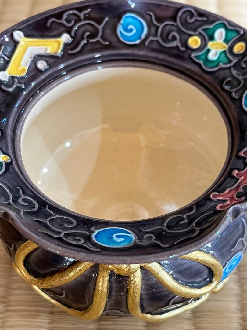 紫交趾 宝尽唐草　茶器