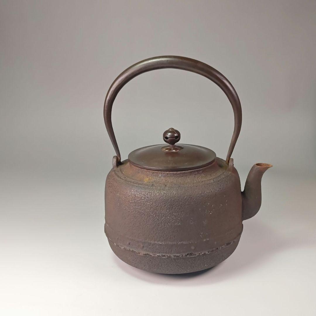 ウ311 鉄瓶『釜師　角谷莎村』『万代屋鉄瓶　共箱』茶道具　急須