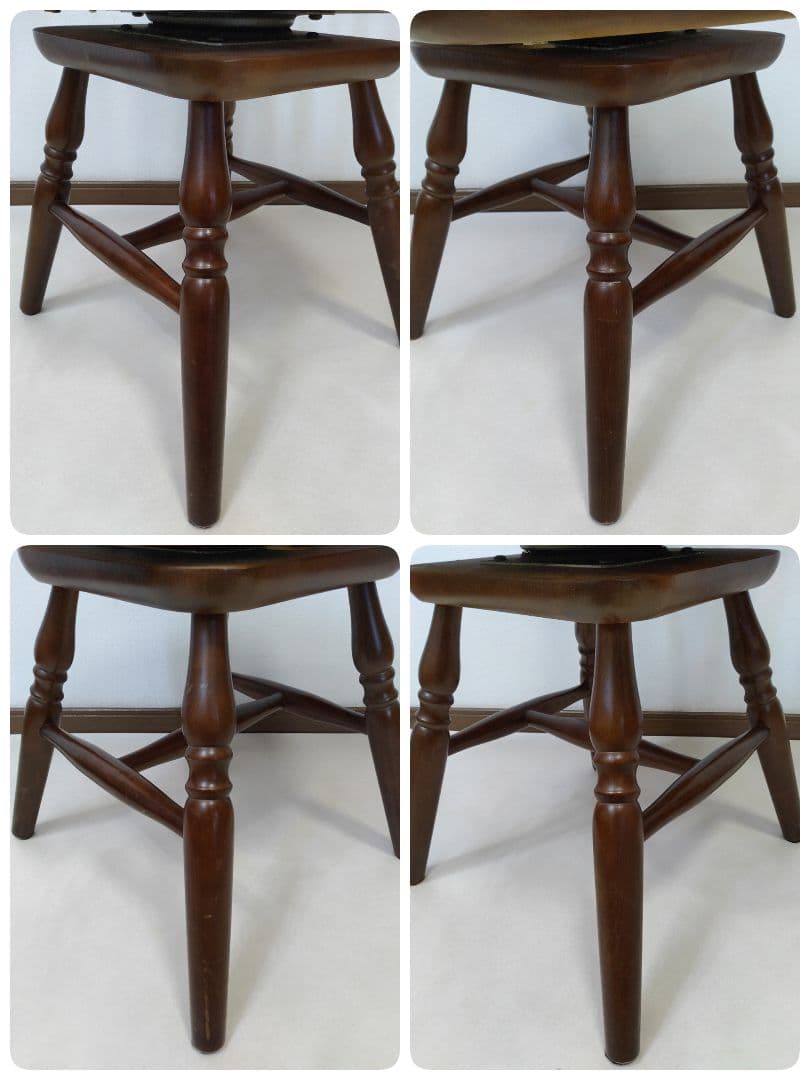 ウィンザーチェア 木製 回転チェア レトロ 回転式 ダイニングチェア