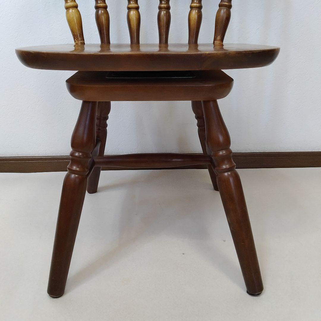 ウィンザーチェア 木製 回転チェア レトロ 回転式 ダイニングチェア