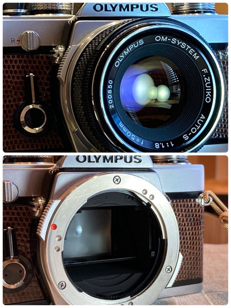 完動品＊美品＊初期保証！★オリンパスOM-1★リザード本革外装★フィルム入門に！