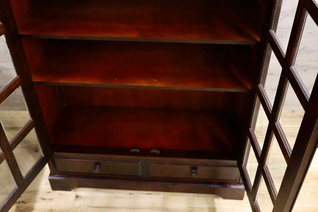 GMHN124○北海道民芸家具 書棚 本棚 水屋棚 キャビネット 飾り棚 樺材