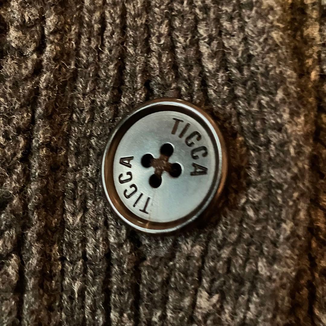 【美品】TICCA Vネックカーディガン　ロング　ダークグレー