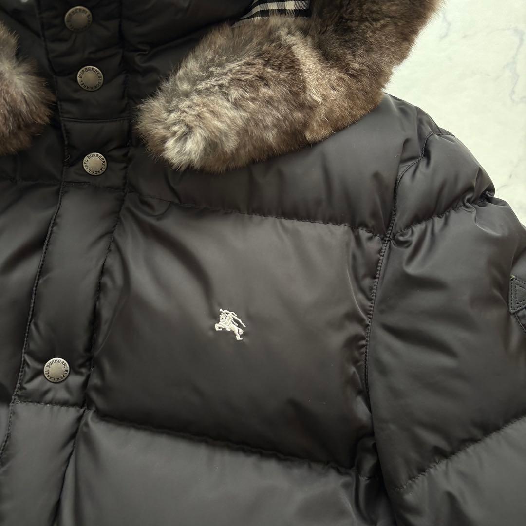 バーバリーブラックレーベル 2WAY ダウンジャケット Lサイズ ファー