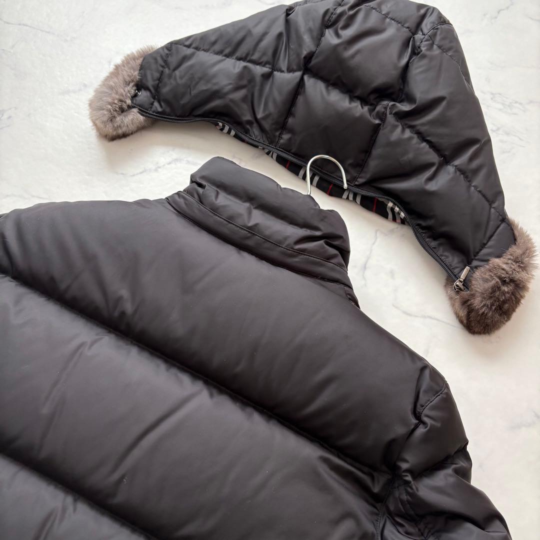 バーバリーブラックレーベル 2WAY ダウンジャケット Lサイズ ファー