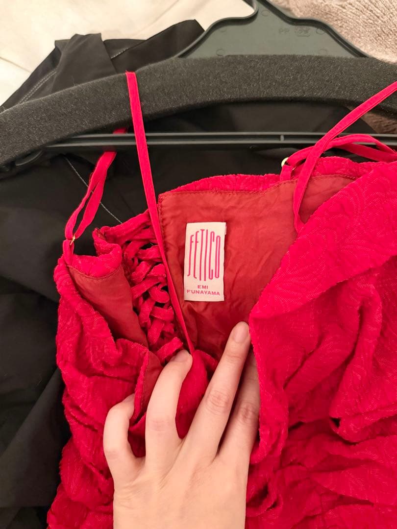 FETICO ボタニカルジャガードキャミソール　レッド サイズ1