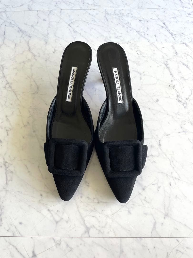 美品　MANOLOBLAHNIK マノロブラニク メイセール　ブラック　37