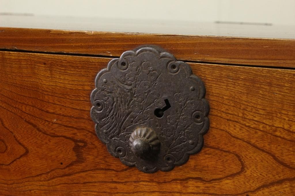 欅材！庄内箪笥・4杯！時代箪笥和家具古道具古家具古民藝和モダンローボード古布