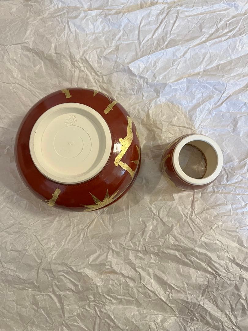 茶道具 皆具　橋本永豊　仁清写　金襴手　桐竹