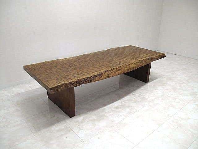 ブビンガ一枚板 センターテーブル 　 虎杢 リップル杢 座卓　銘木