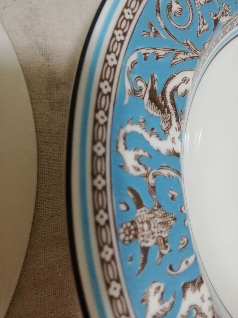 未使用　ウェッジウッド　黒壺　スープ皿　深皿　フロレンティーンターコイズ　6枚