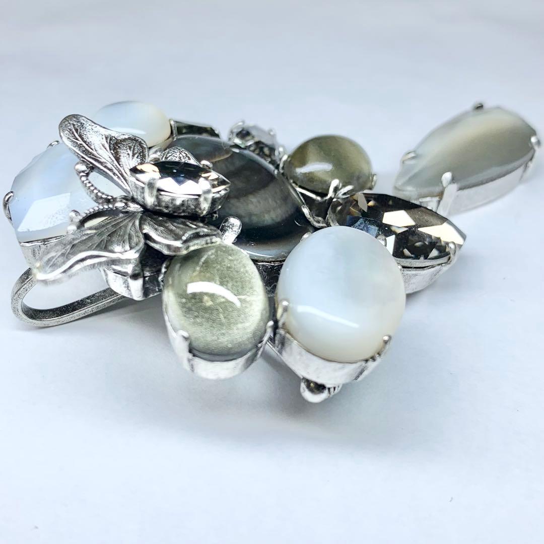 希少 フィリップフェランディス ブローチ ビジュー 蝶装飾 クリスタルストーン