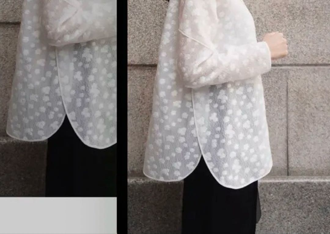 hyeon ヘヨン　シアージャガードブラウス　コバナ　ホワイト