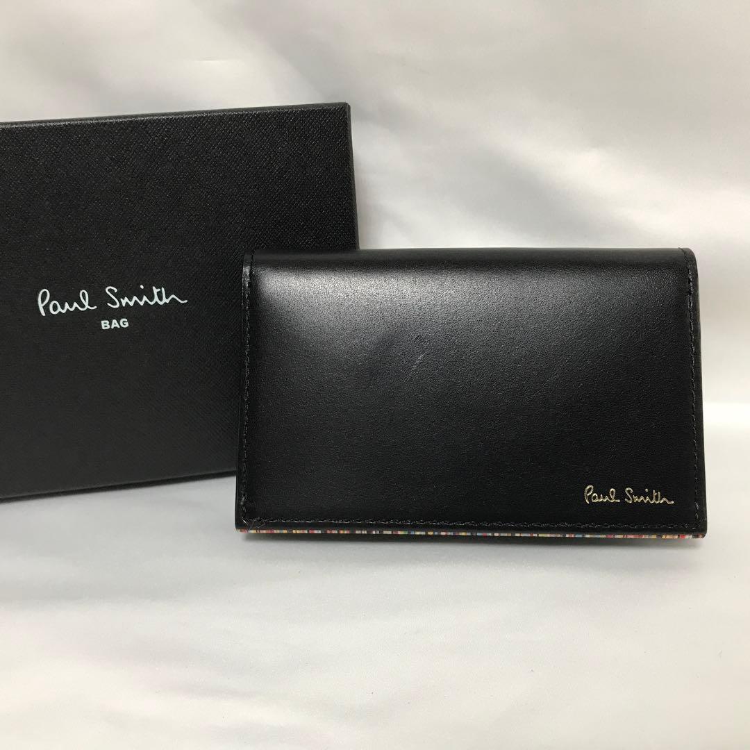 Paul Smith シグネチャーストライプ ティッピング 名刺入れ ブラック