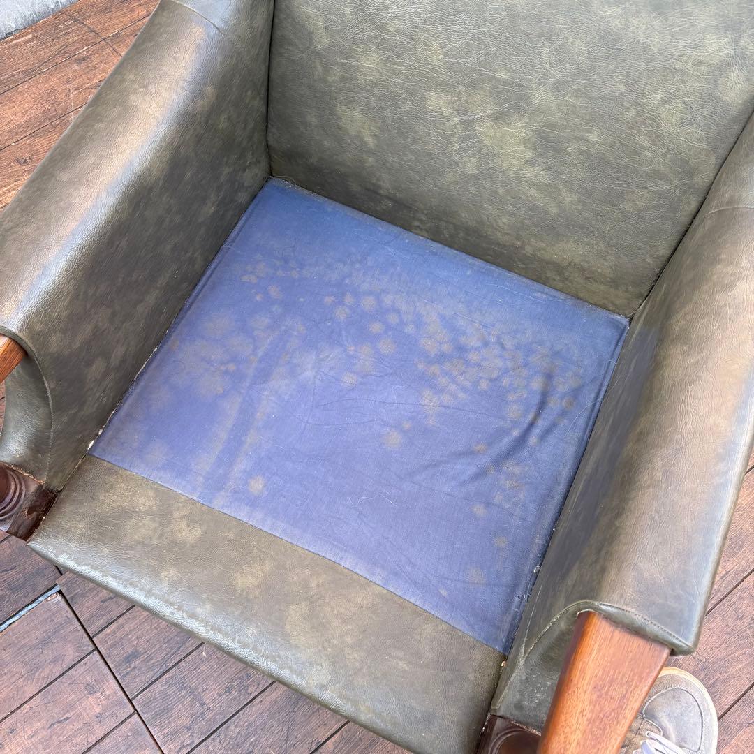 ① 昭和レトロ ヴィンテージ マルニ木工 一人掛けソファ アームチェア ラウンジ