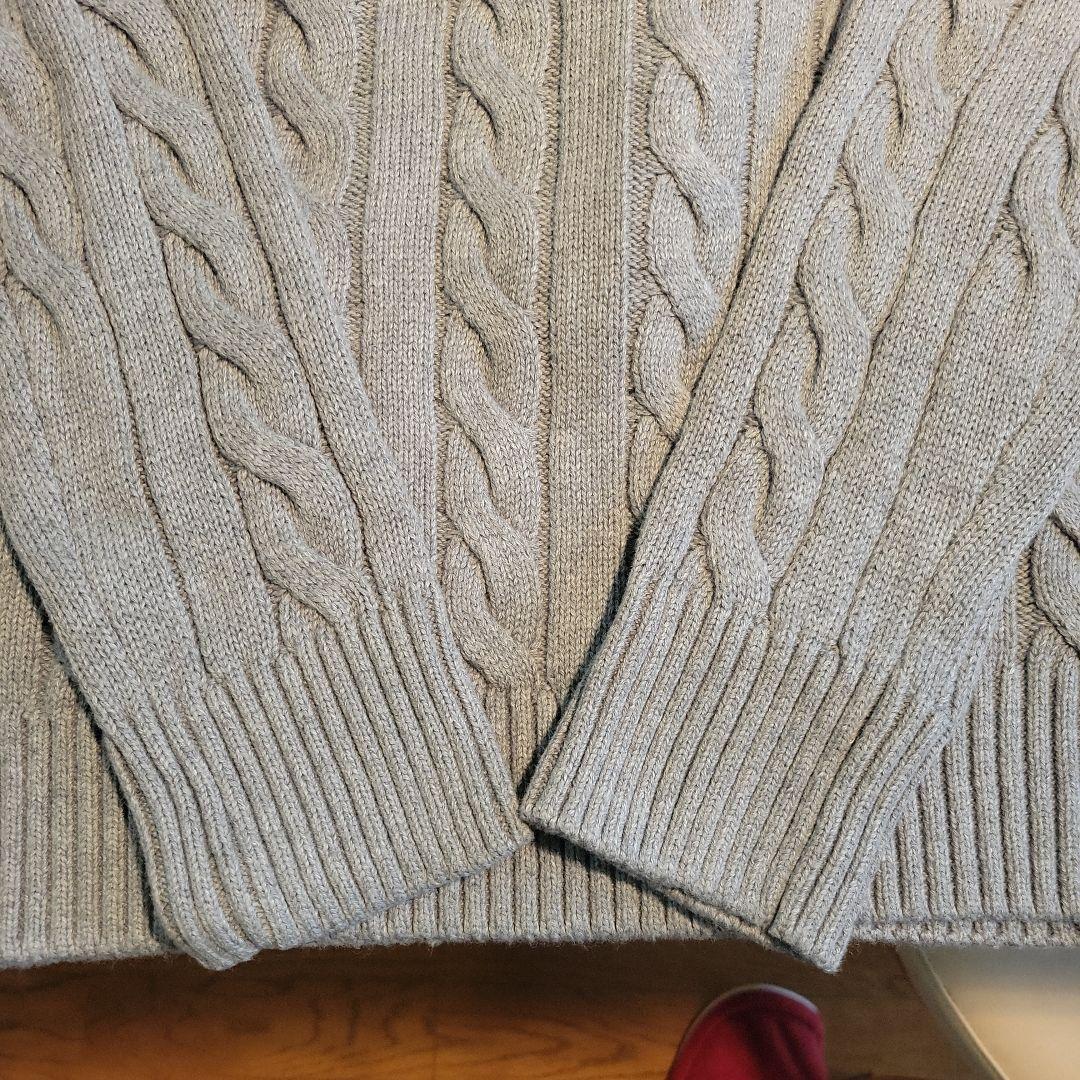 【新品】ポロラルフローレン ケーブルニット コットン クルーネック セーターS