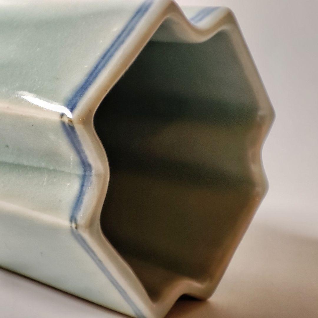 鍋島青磁　青磁染付櫛文字向付　猪口　筒盃 （古九谷 藍柿右衛門 初期伊万里）