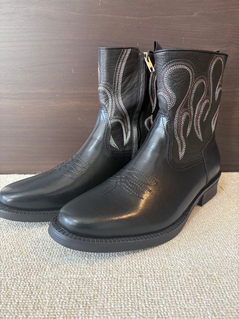 Flame Zip-up Heel Boot ブーツ　サイドジップ　us8.5