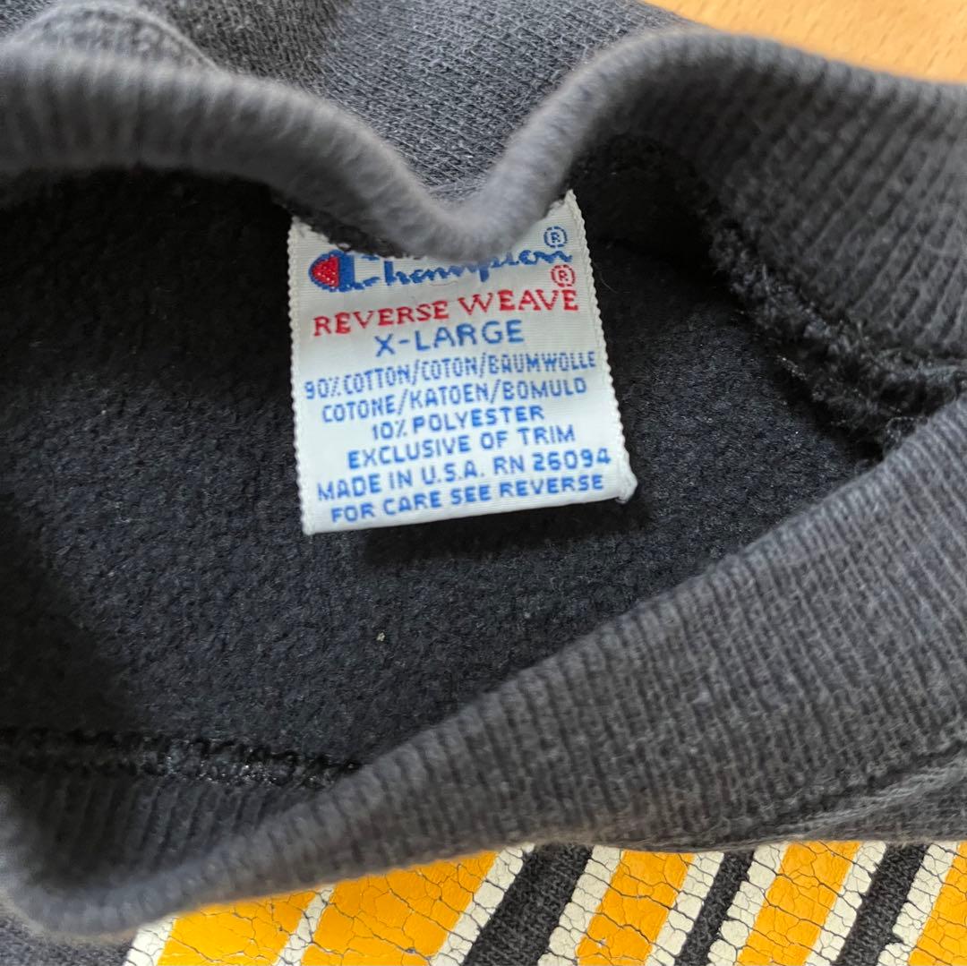 グッドカラー！黒✖️黄色 USA製 チャンピオン リバースウィーブ 極美品！90s