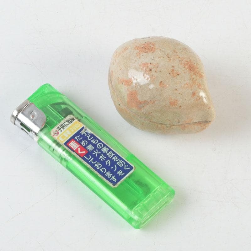 茶道具　志野焼　桃香合　時代箱付　V　9868