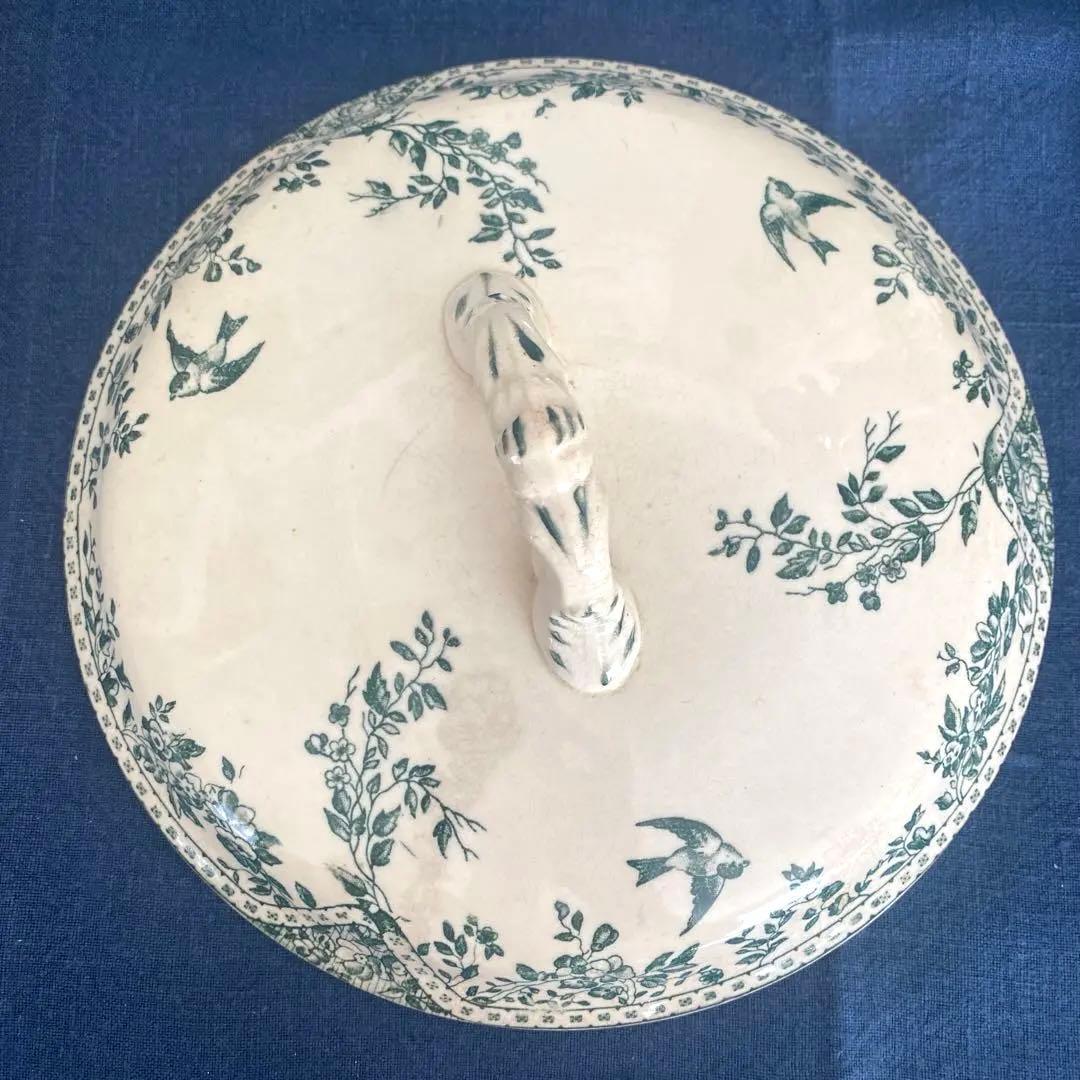 フランス アンティーク ボルドー窯 スーピエール ツバメ バード 鳥