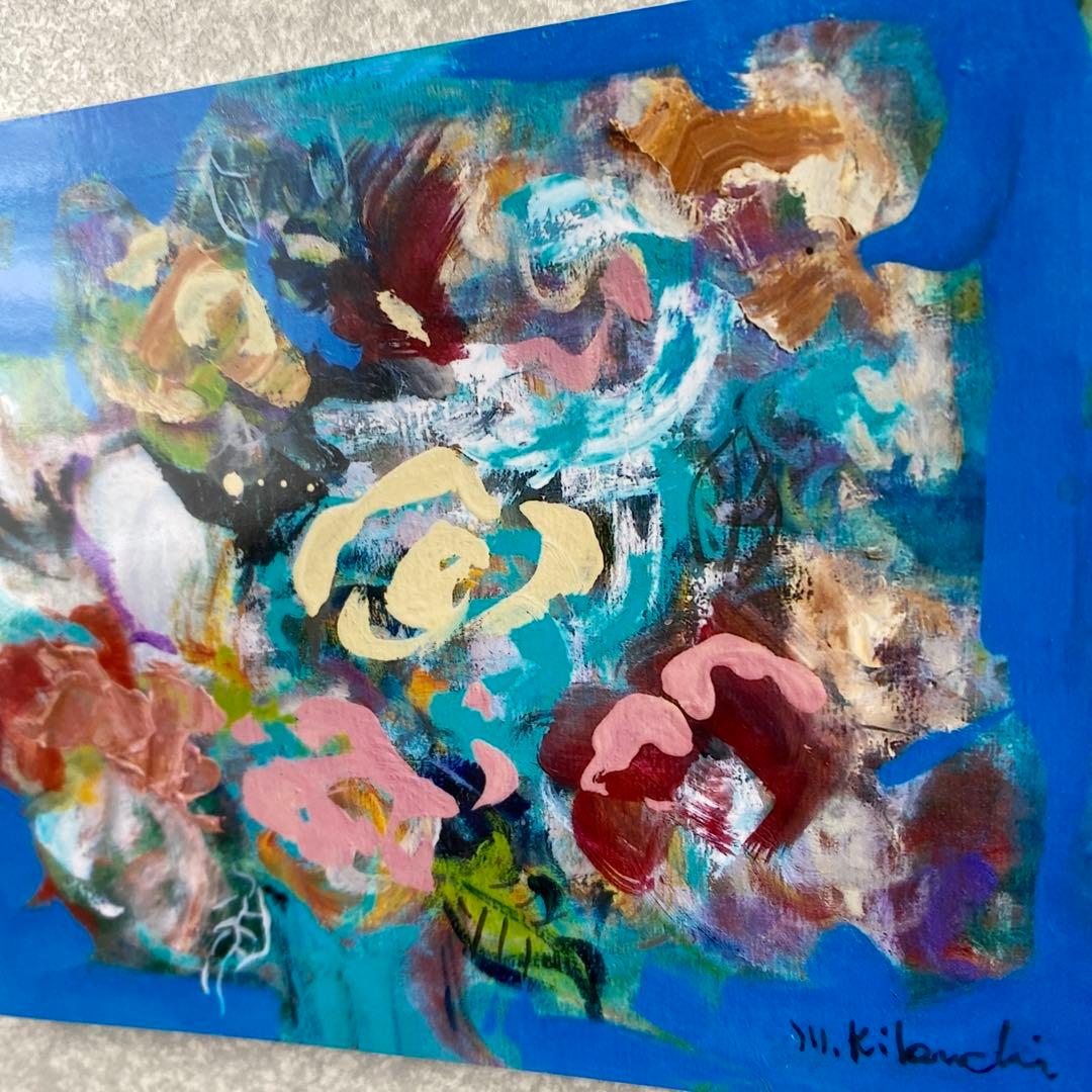 絵画　油彩画　油絵　「多色のバラ」F8号　菊地正則　渡仏　美品　送料無料