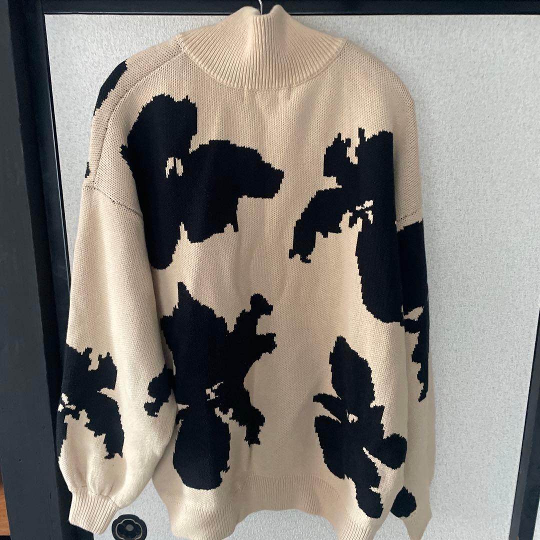 に*ん様 AMBERGLEAMバイカラーハーフジップセーター