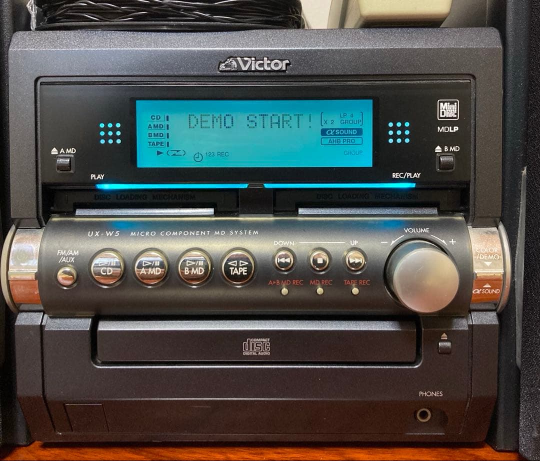 Victor マイクロコンポーネントMDシステム(UX-W5-B) リモコン付き