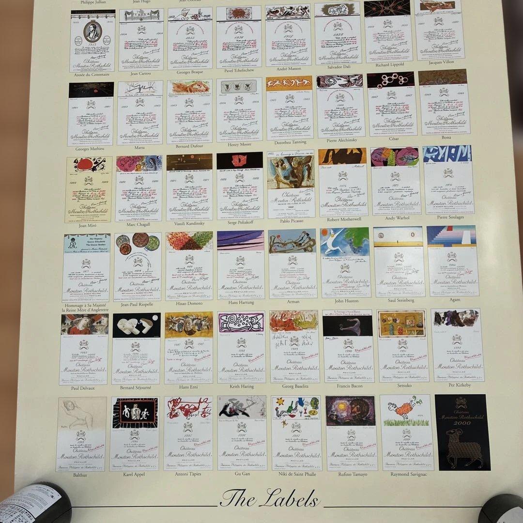 シャトー・ムートン・ロートシルト1945-2000エチケットポスター#仏ワイン