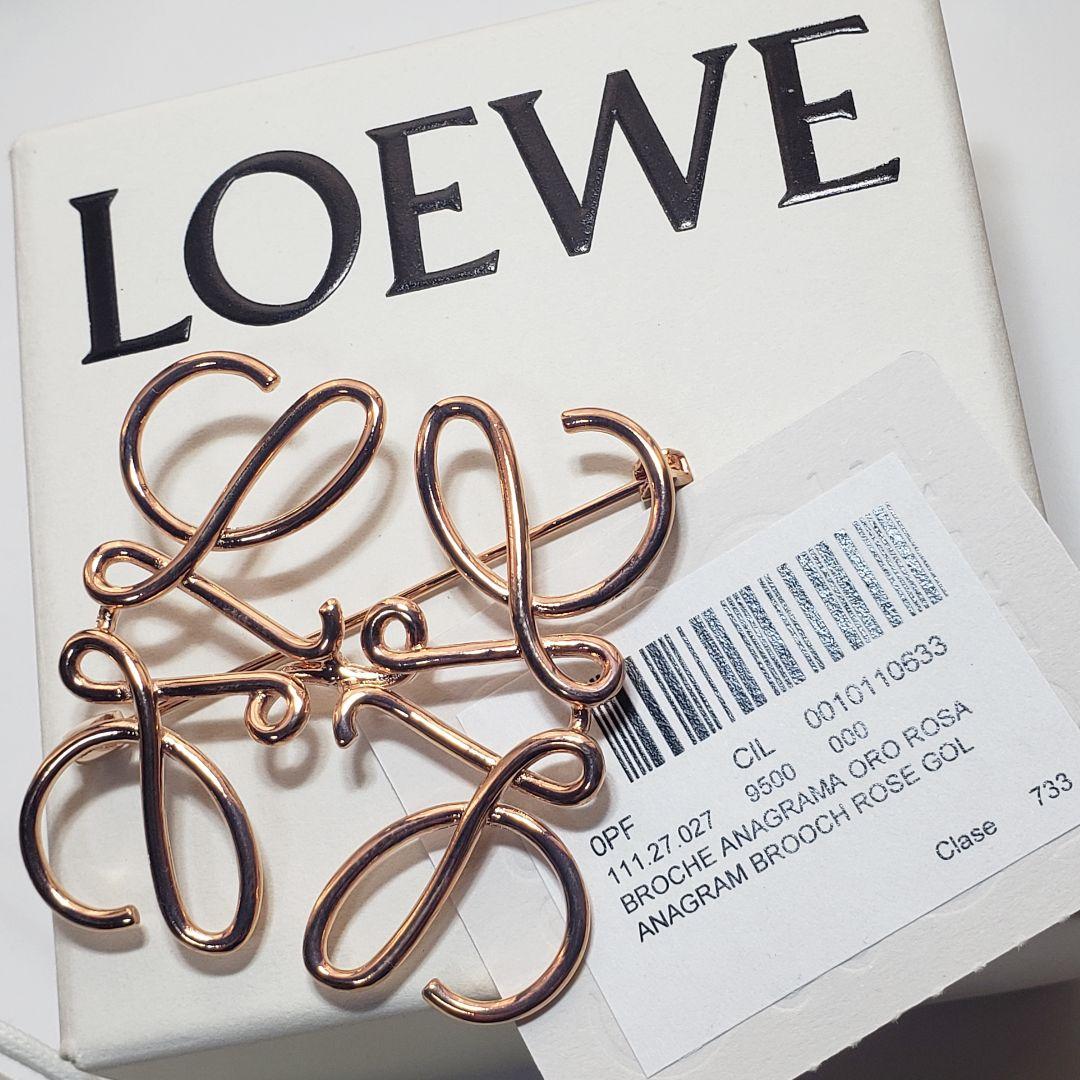 新品同様 LOEWE アナグラムローズゴールド ブローチ ピンクゴールド ロエベ