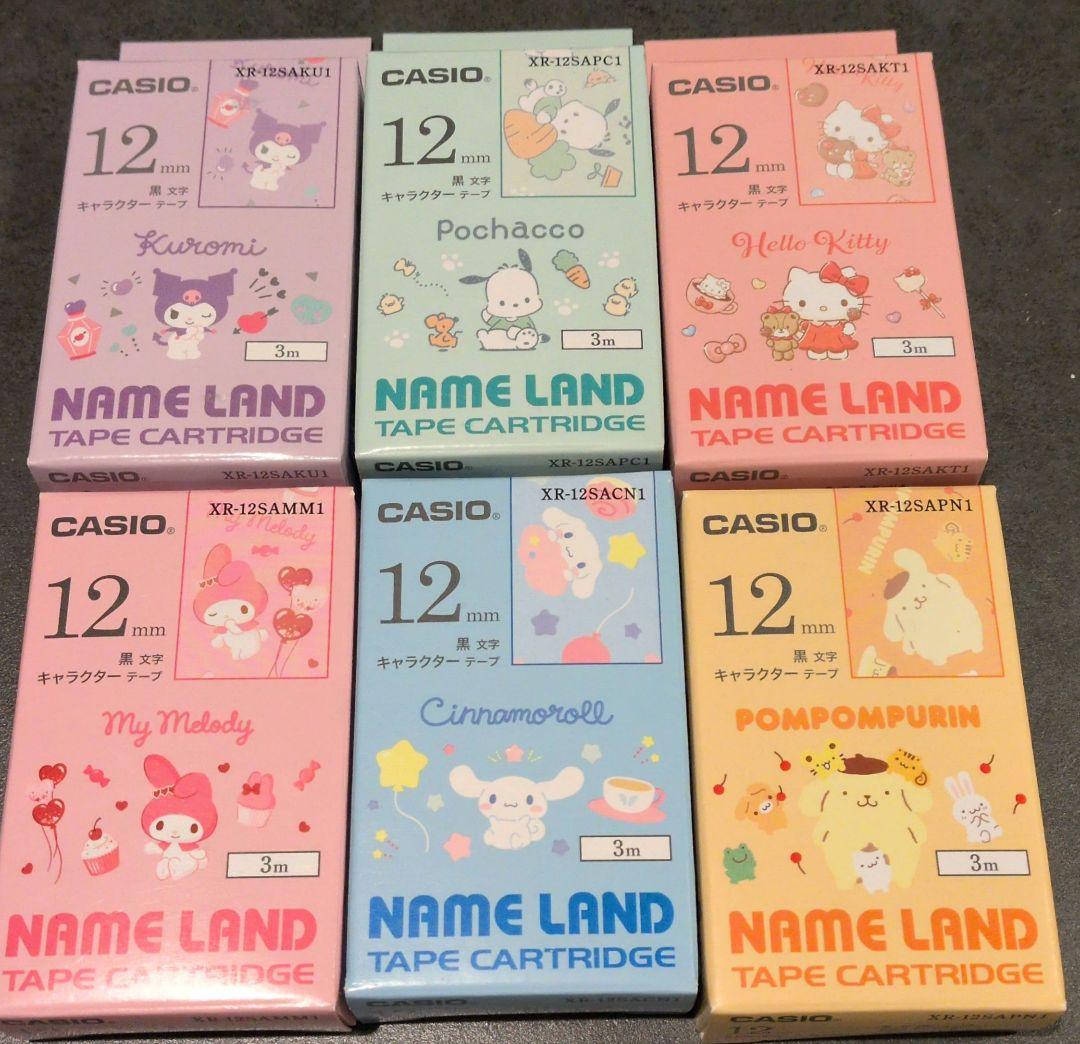 カシオ ネームランド サンリオ テープ 6個セット 12mm