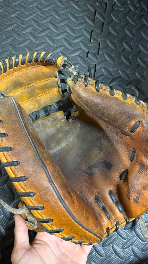 ハタケヤマ　キャッチャーミット　ブラウンレザー 硬式グローブ