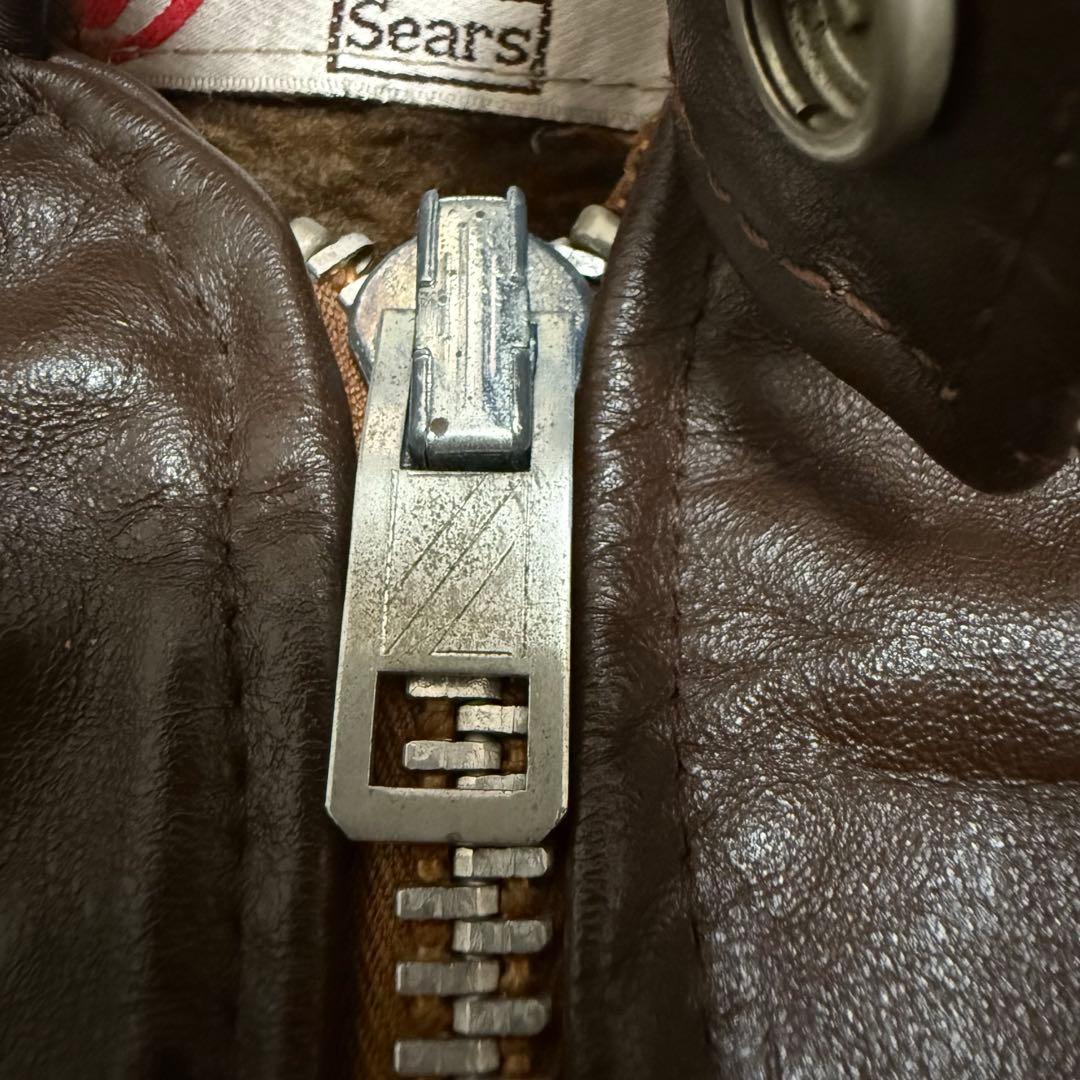 80年代　シアーズ　シングルライダースジャケット　42