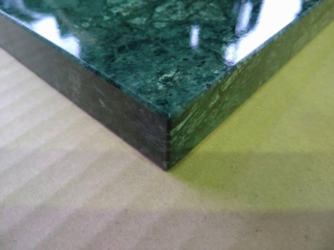 天然大理石　オーディオボード【エメラルドグリーン】350×300×25●5面磨き