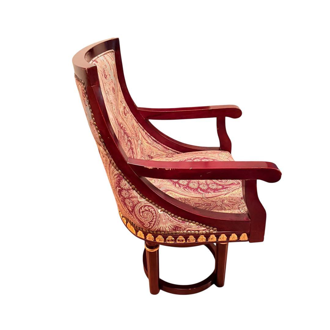 無垢材 回転式 サロン アームチェア 高級 フレンチ様式 ルイ16世 イス 店舗