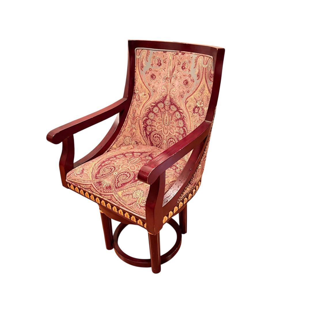 無垢材 回転式 サロン アームチェア 高級 フレンチ様式 ルイ16世 イス 店舗