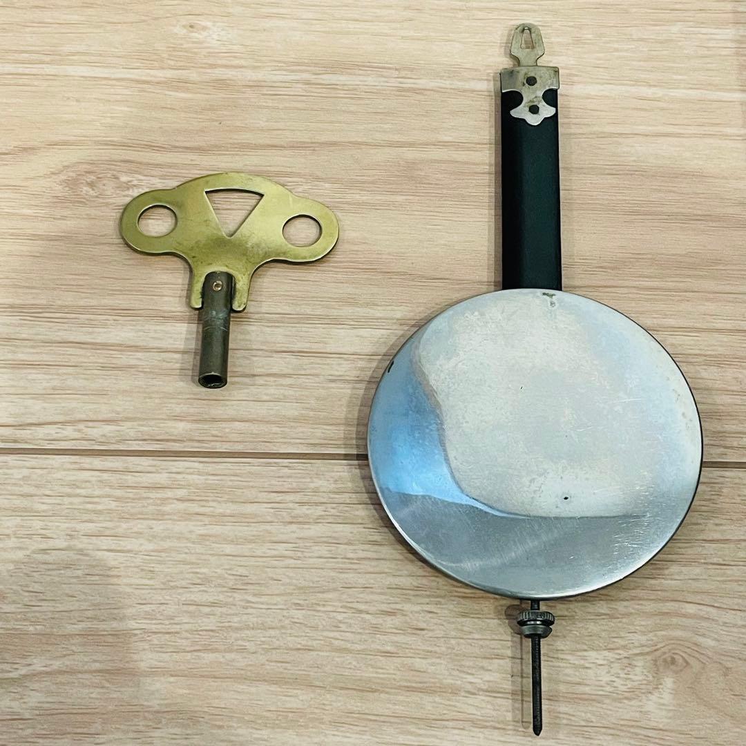 昭和レトロ アンティーク 津田時計 振り子時計 木製枠 掛時計 ゼンマイ式