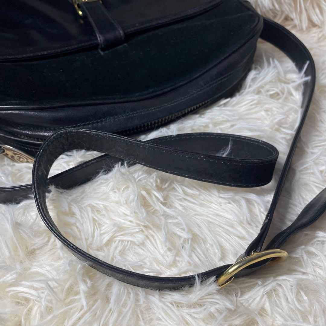 【レア✨】GUCCI ショルダーバッグ　スウェード　レザー シェリーライン