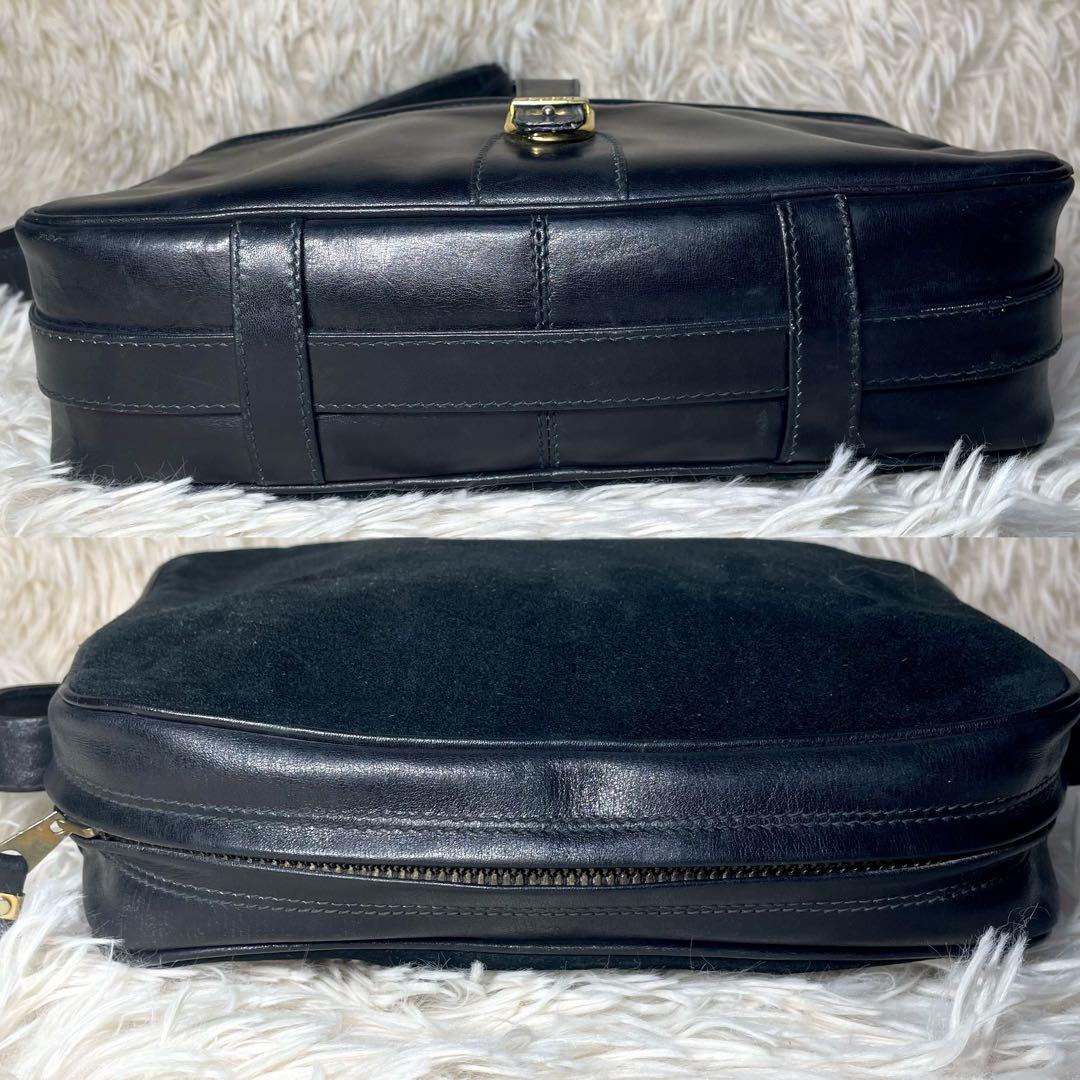 【レア✨】GUCCI ショルダーバッグ　スウェード　レザー シェリーライン