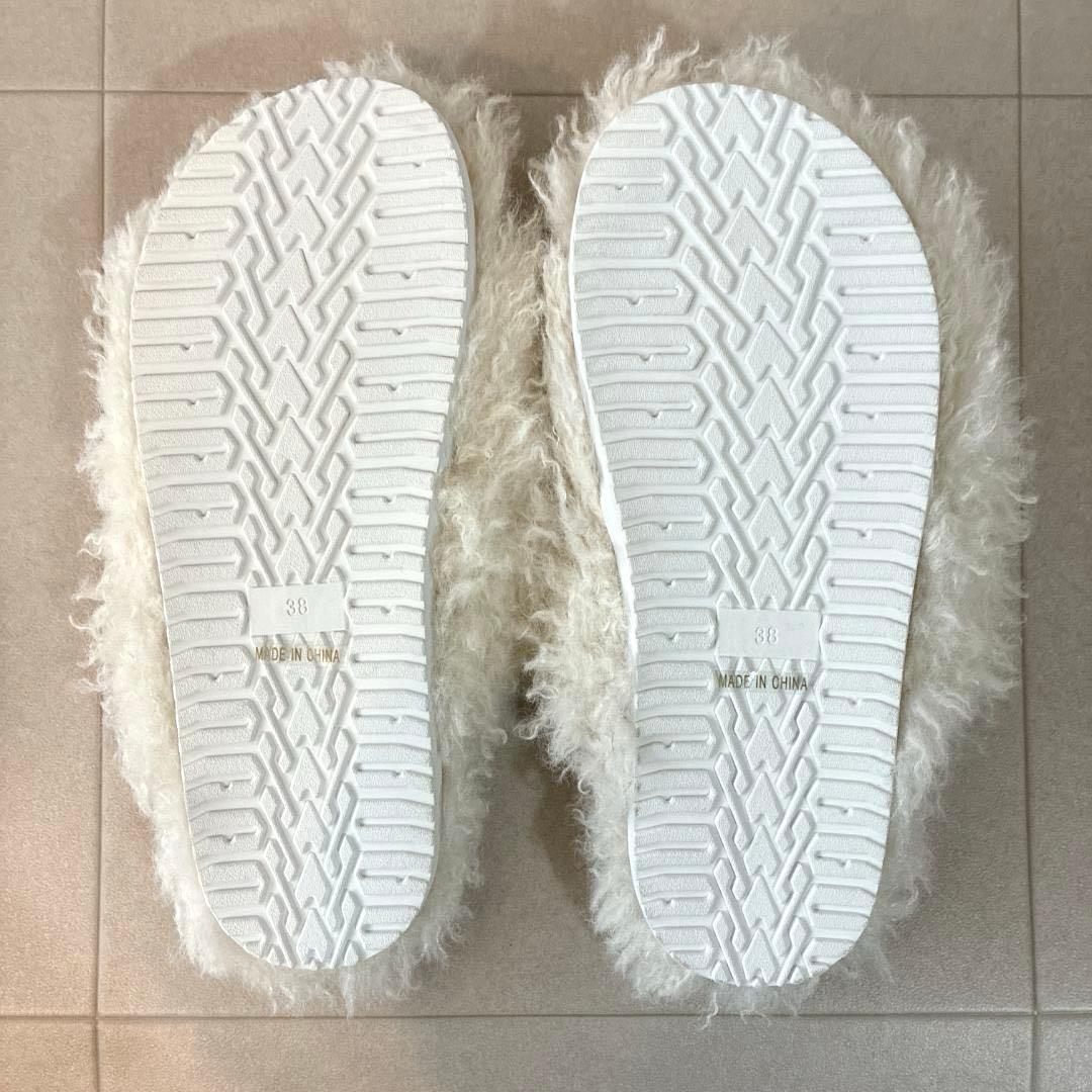 新品 ツルバイマリコオイカワ♡Hope ボリュームファー フラットサンダル 38