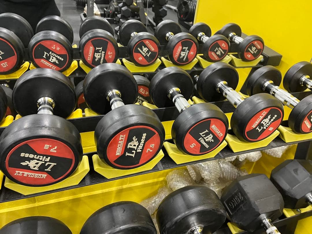 ラバーラウンドダンベル2.5kg 5kg7.5kg 10kg各2個