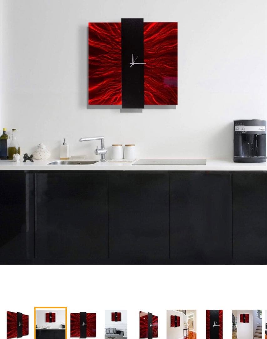 装飾壁時計 モダンメタル壁アート Jon Allen サイン入り