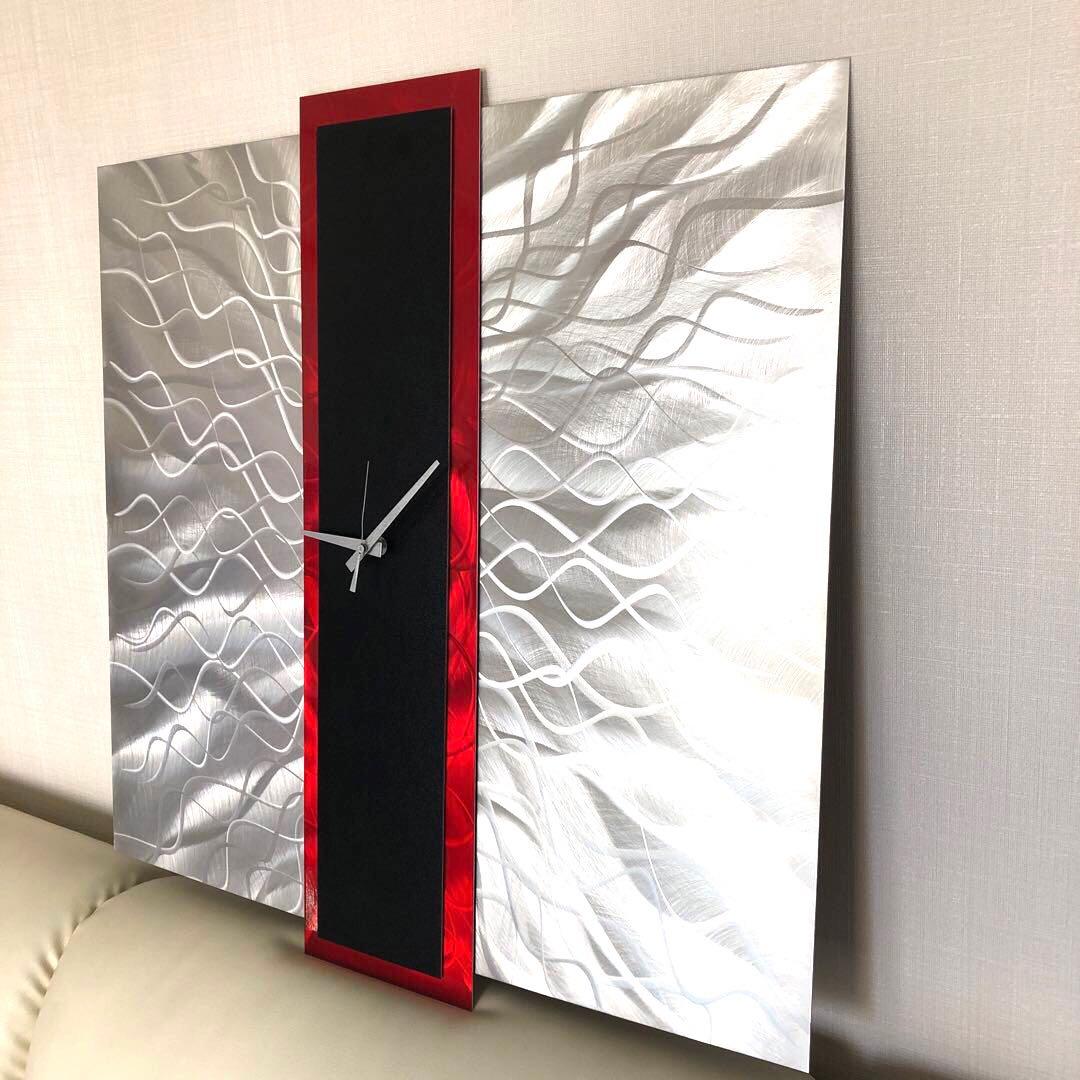 装飾壁時計 モダンメタル壁アート Jon Allen サイン入り