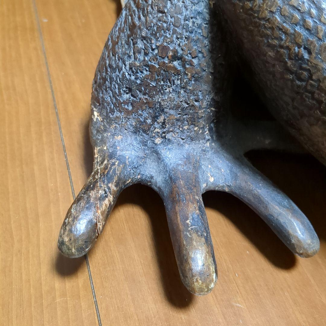 木彫り　亀　一刀彫　木製　古道具　アンティーク　レトロ　雑貨　骨董　手彫り