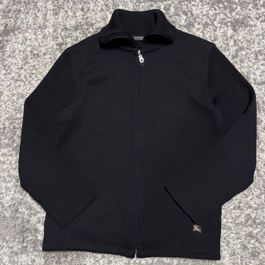 バーバリーブラックレーベル ドライバーズニット 中綿 ウールジャケット 日本製
