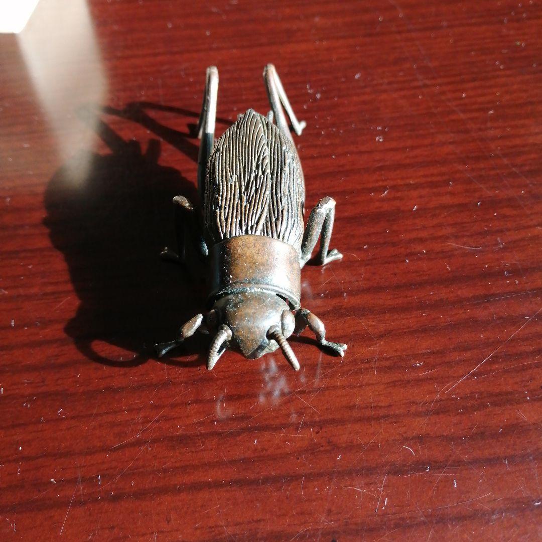 龍文堂安之介　銅製自在蟋蟀　7cm